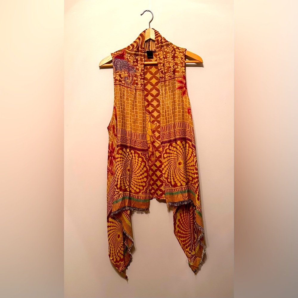 Bohemian Fringed Vest - Multi Color - image 1